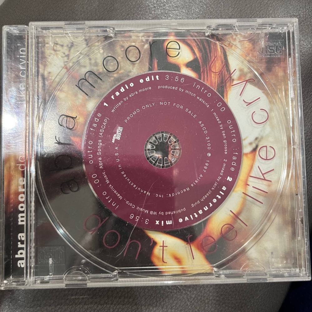 Abra Moore Don't Feel Like Cryin' CD Single Promo 1997 ASCD-3100 Austin Music